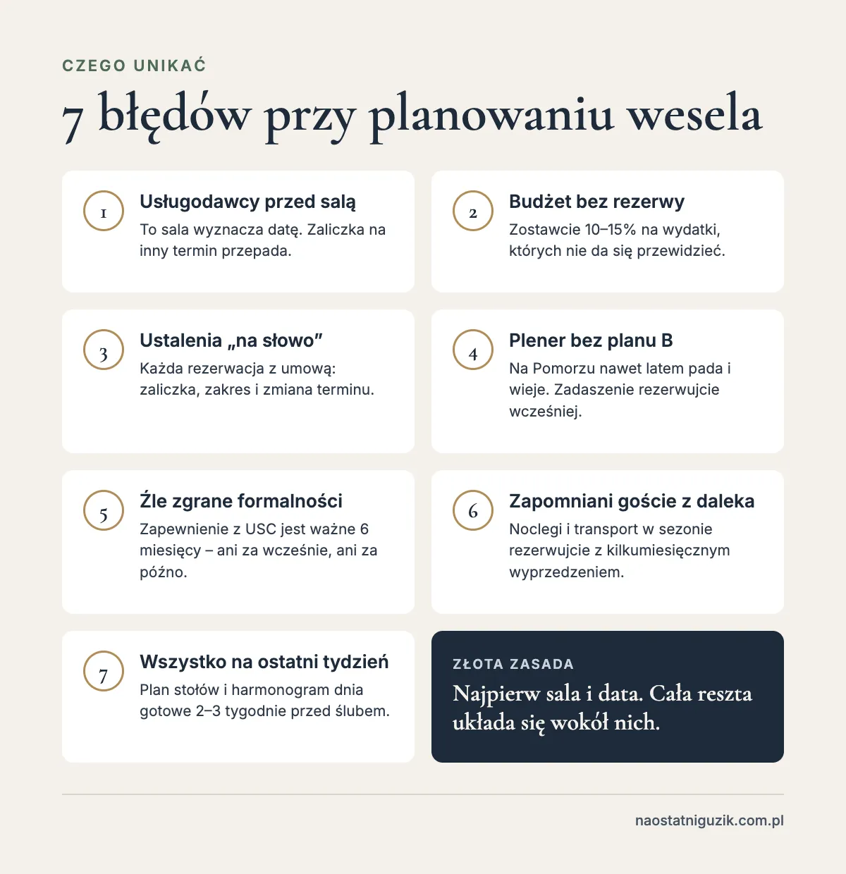 7 błędów planowania wesela